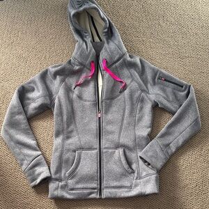 Athleta Gray Hoodie with Pink Accents